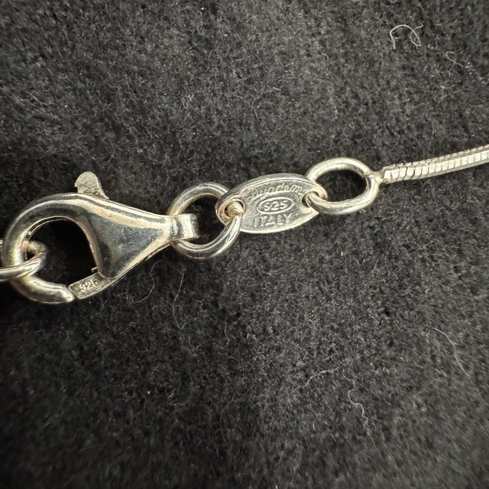 Sterling Silver adjustable dangle necklace.  Made in Italy - Picture 5 of 7